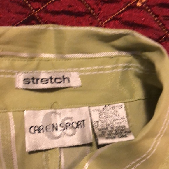 MOVING SALE NO HAGGLING WOMEN CARE N SPORT 3x LIME GREEN AND WHITE STRIPED TOP. - Picture 8 of 8